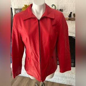 Women’s lambskin jacket, red, size 14 Peleteria Solsona Barcelona